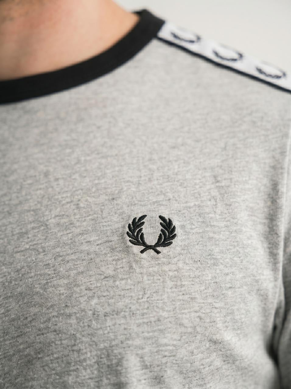 FredPerry Taped T-shirt In Light Grey