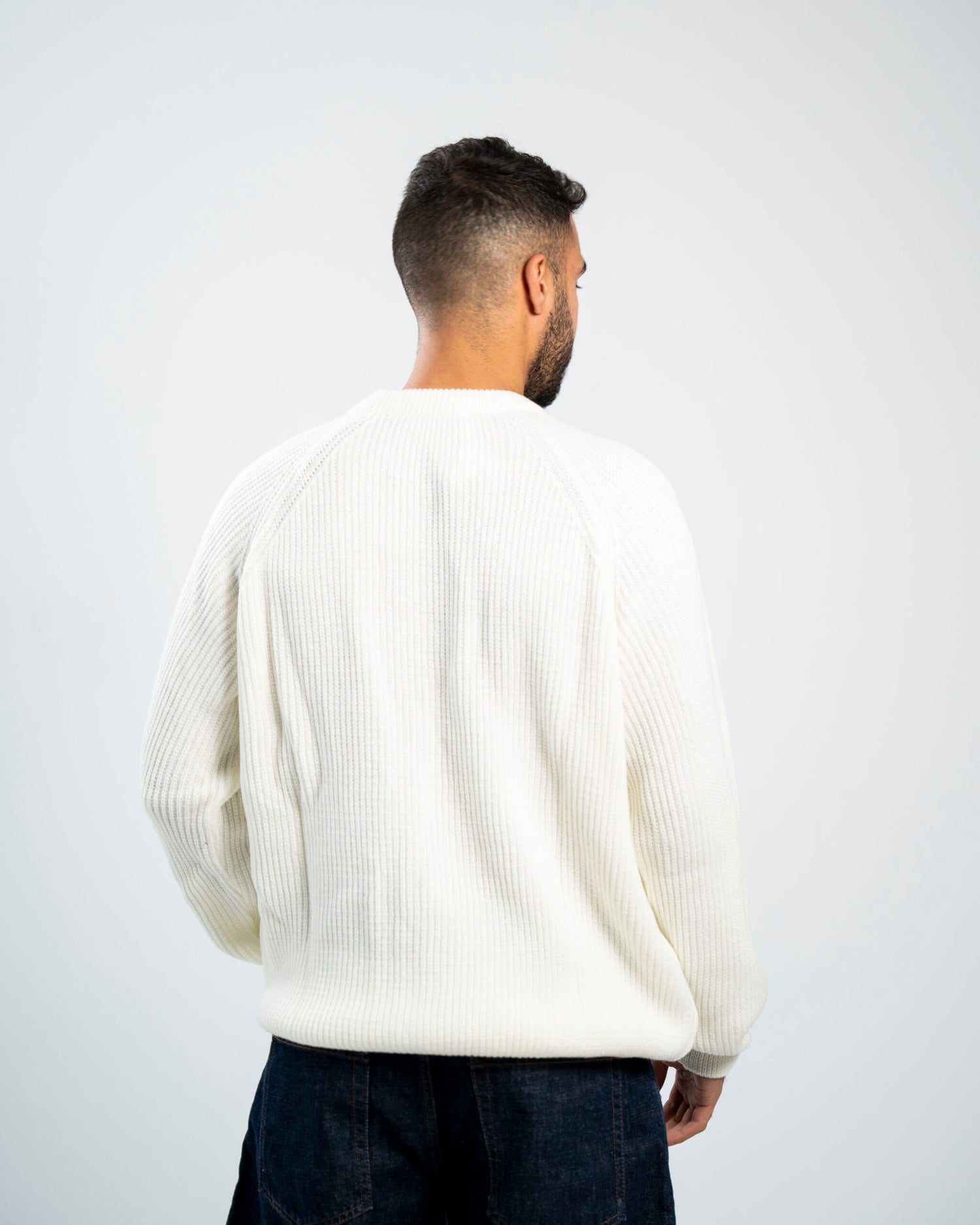 FredPerry Knitted Crewneck in Off-White