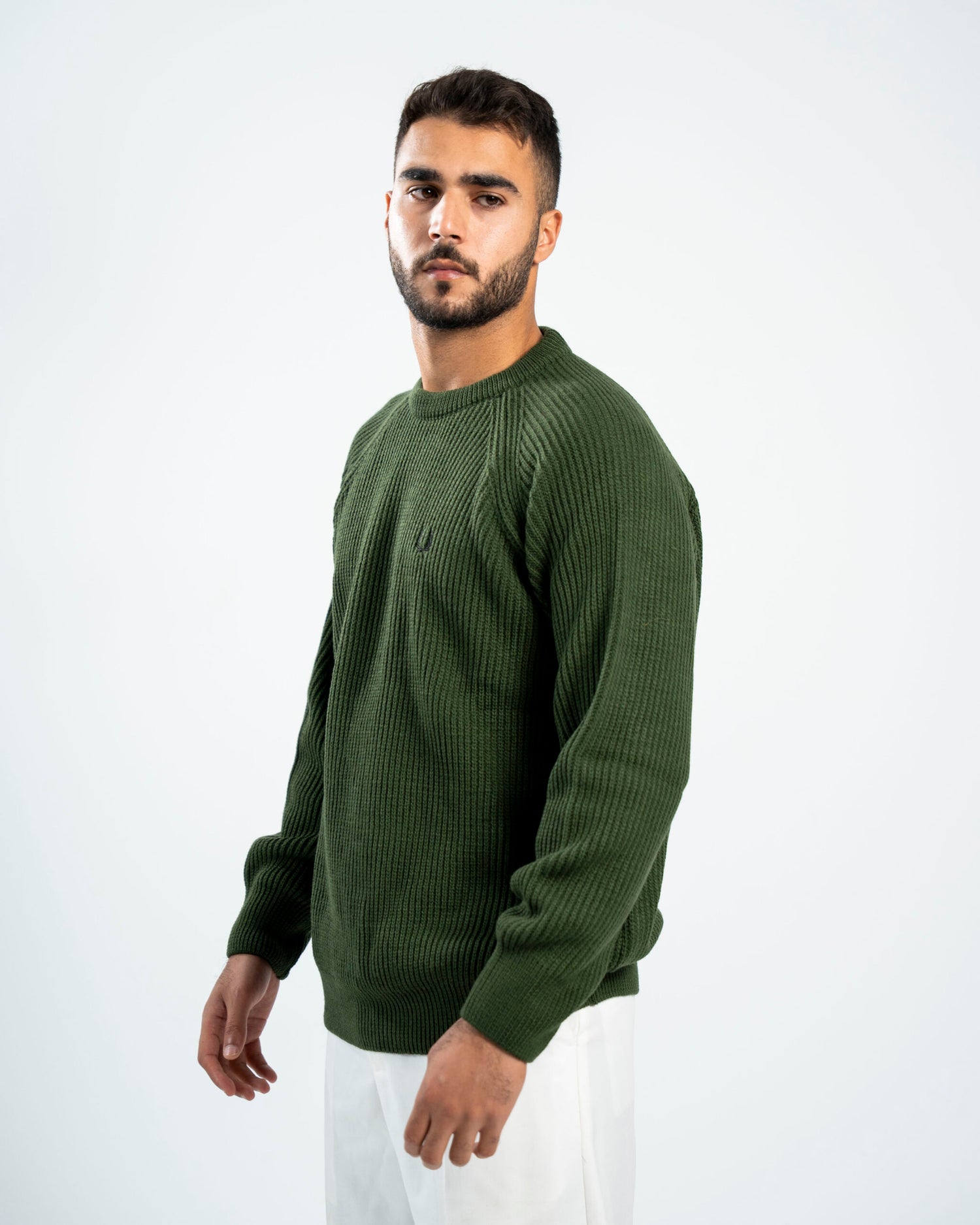 FredPerry Knitted Crewneck in Green