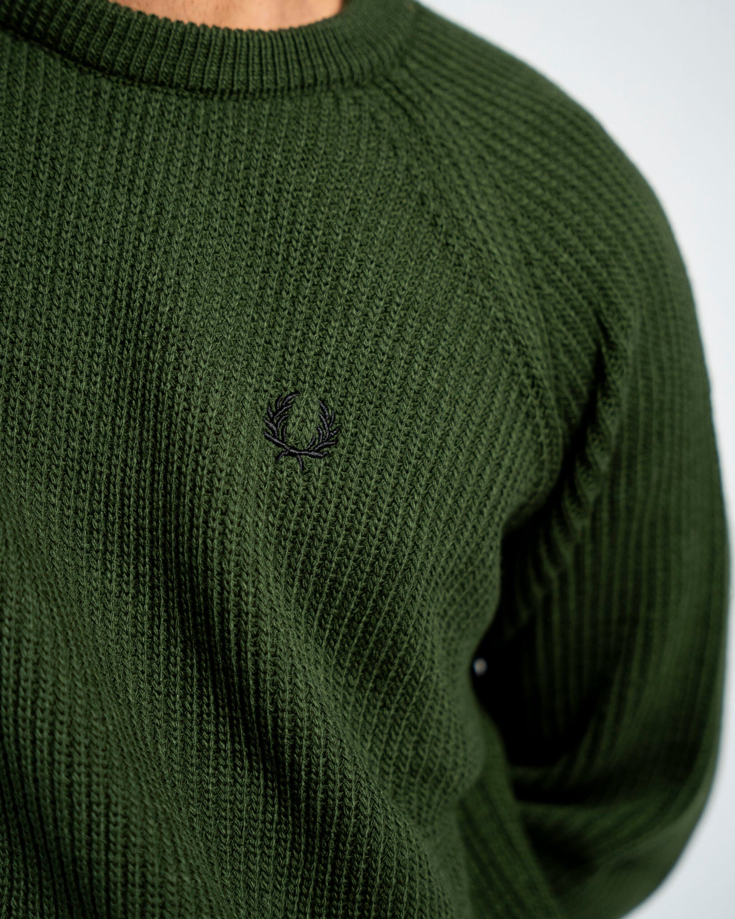 FredPerry Knitted Crewneck in Green