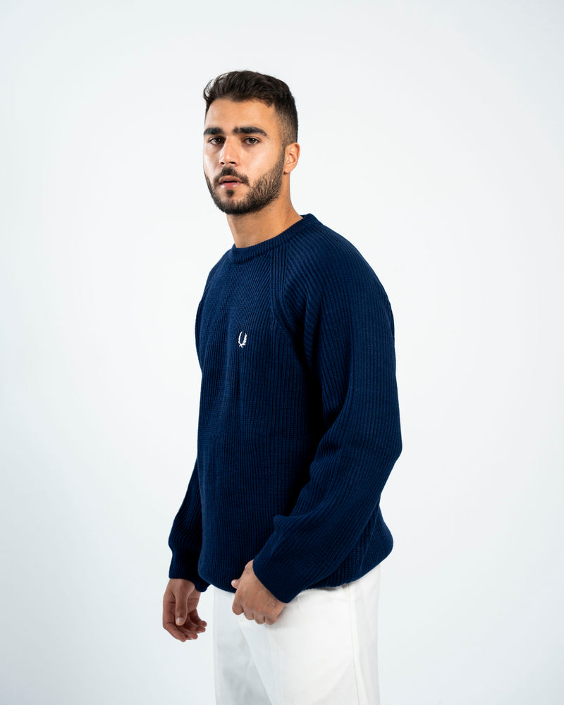 FredPerry Knitted Crewneck in Navy