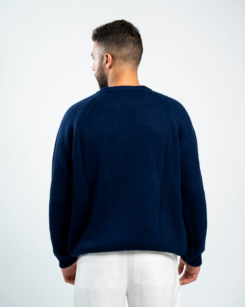FredPerry Knitted Crewneck in Navy