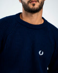 FredPerry Knitted Crewneck in Navy