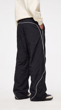 Vintage Nike Track Pants Black with Curved Side Stripes | Y2K 2000s