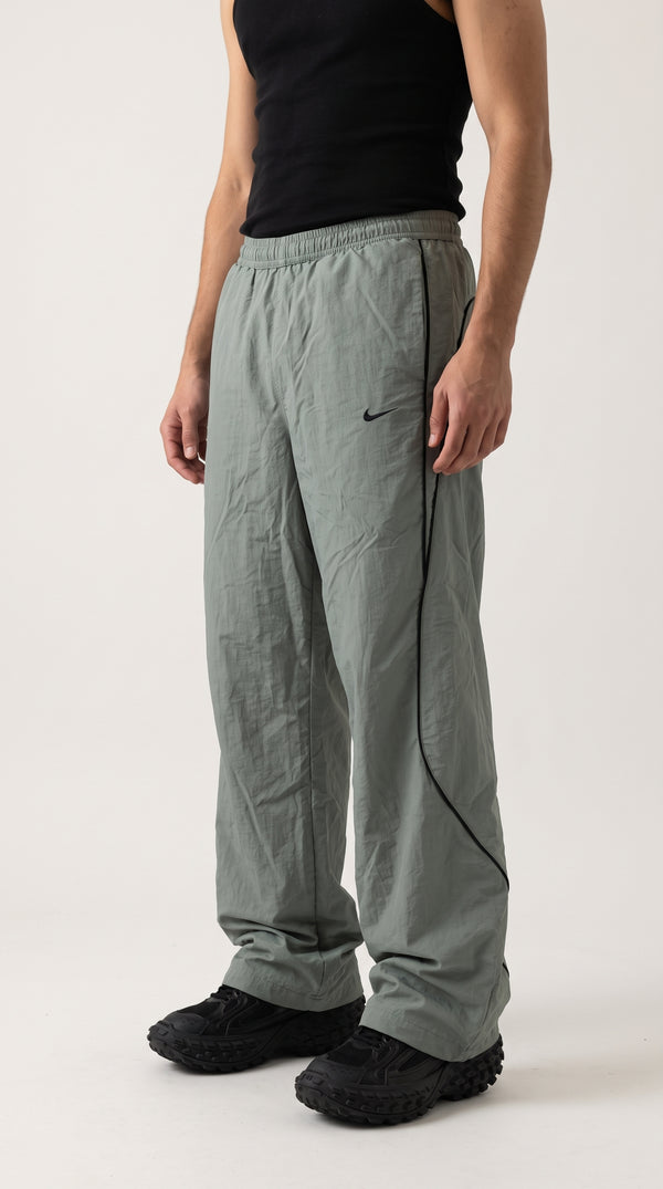 Vintage Nike Track Pants Grey with Curved Side Stripes | Y2K 2000s