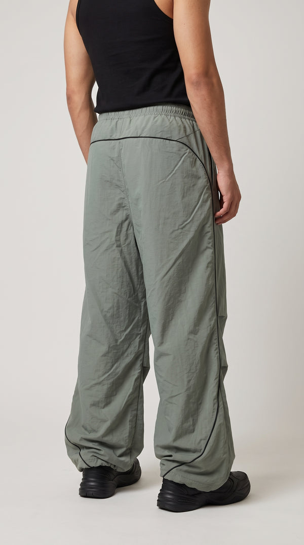 Vintage Nike Track Pants Grey with Curved Side Stripes | Y2K 2000s