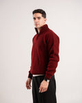 FredPerry Burgundy Knitted Quarter Zipper