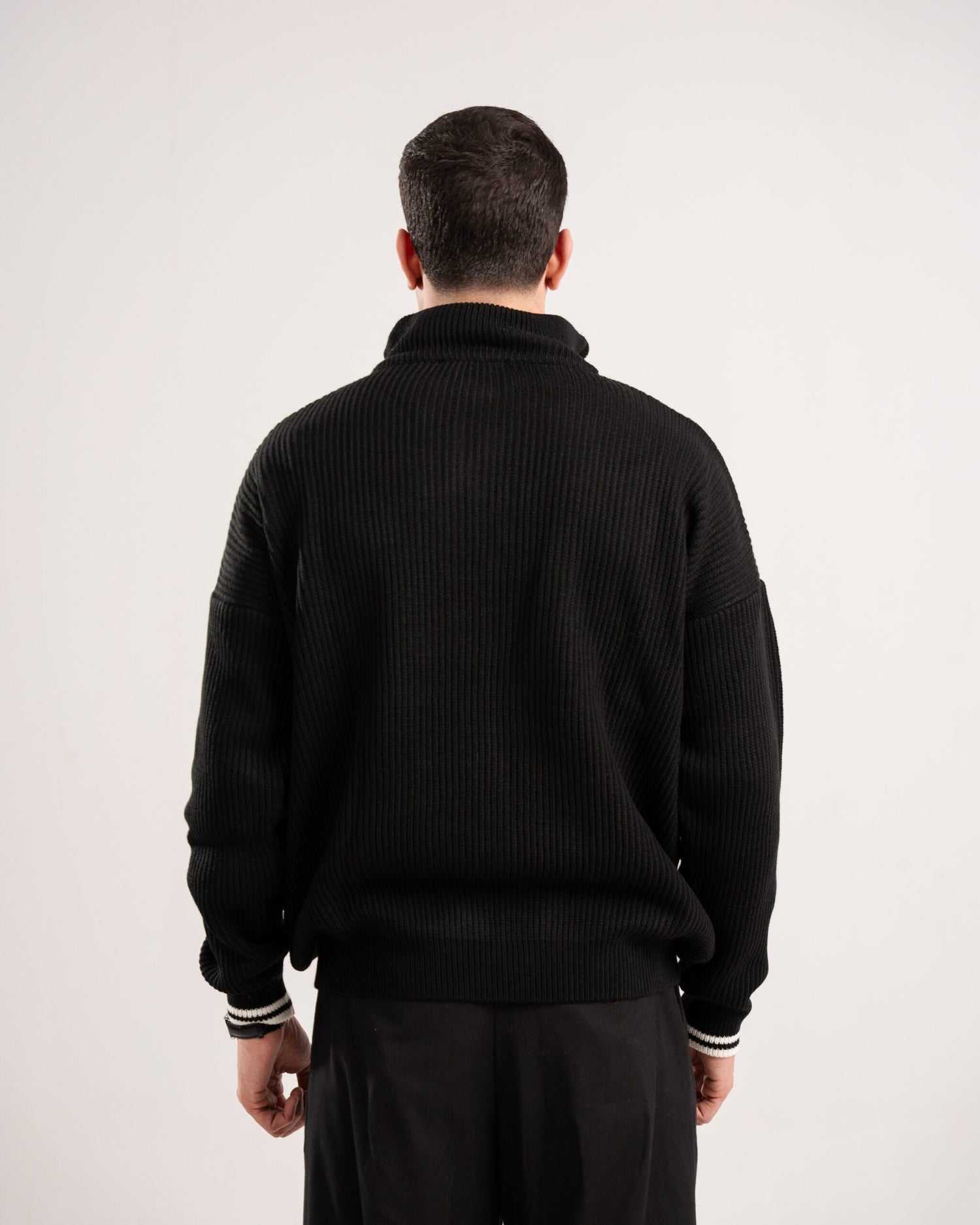 FredPerry Black Knitted Quarter Zipper