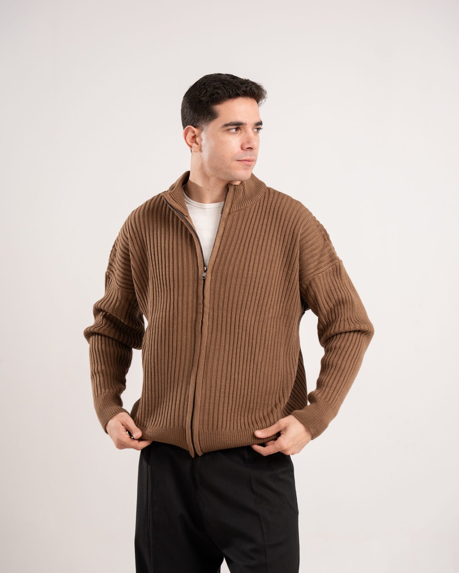 NoStylist Brown Knitted Jacket
