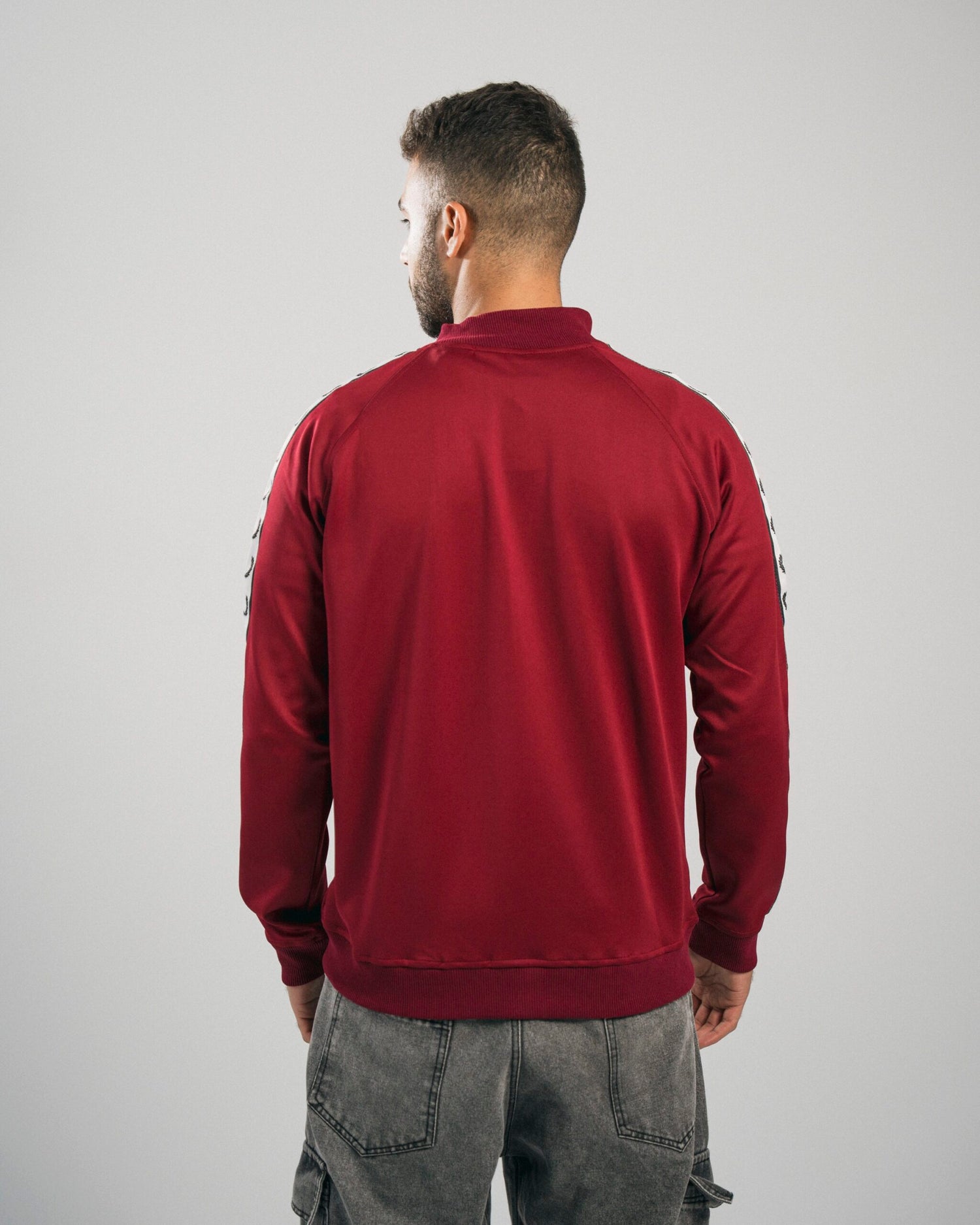 FredPerry Taped Jacket In Maroon Red