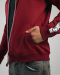 FredPerry Taped Jacket In Maroon Red
