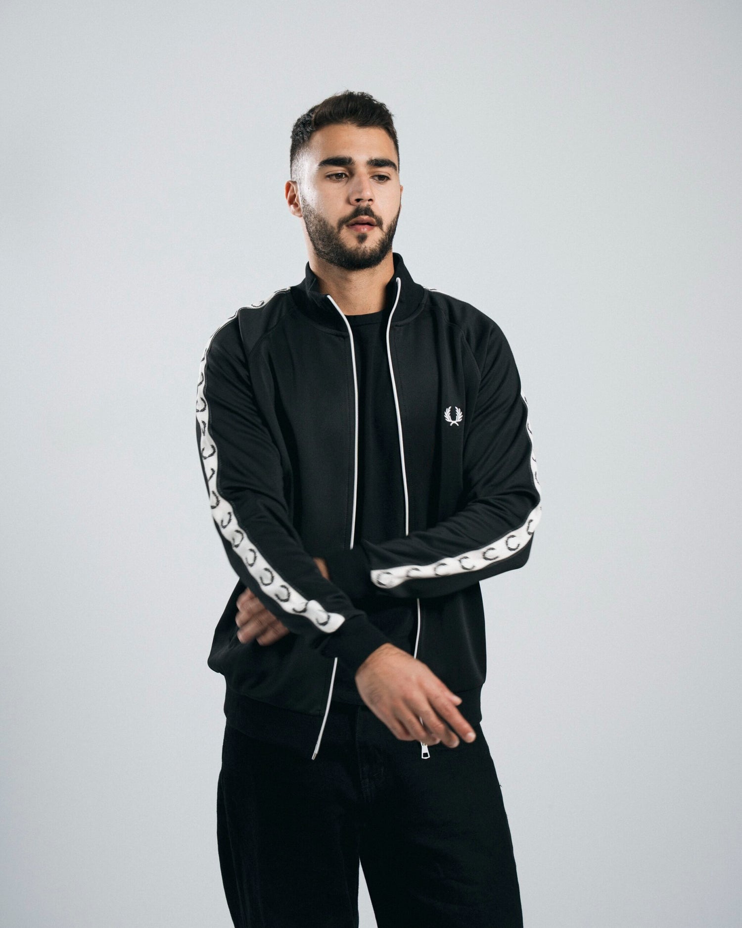 FredPerry Taped Jacket In Black