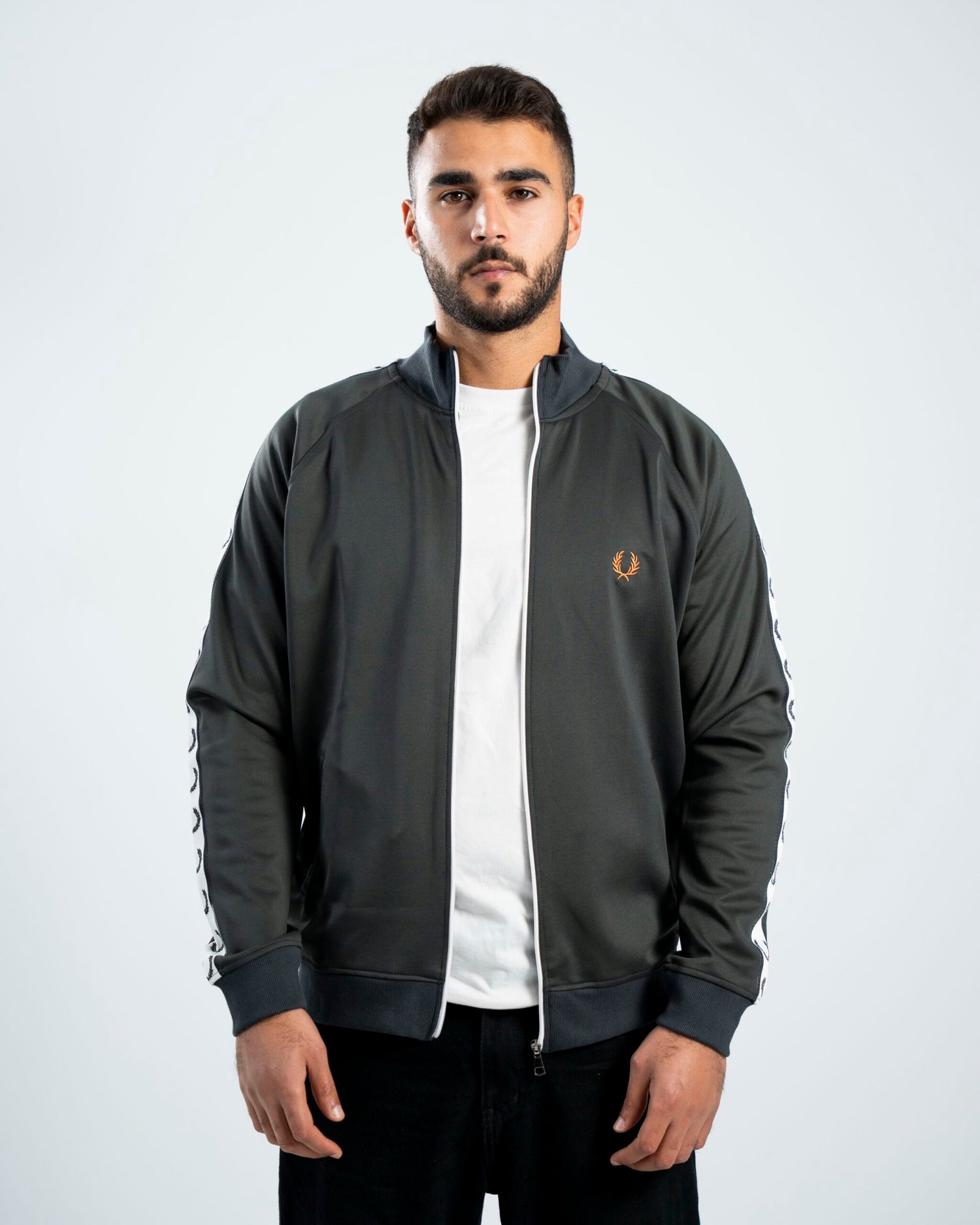 FredPerry Taped Jacket In Dark Grey