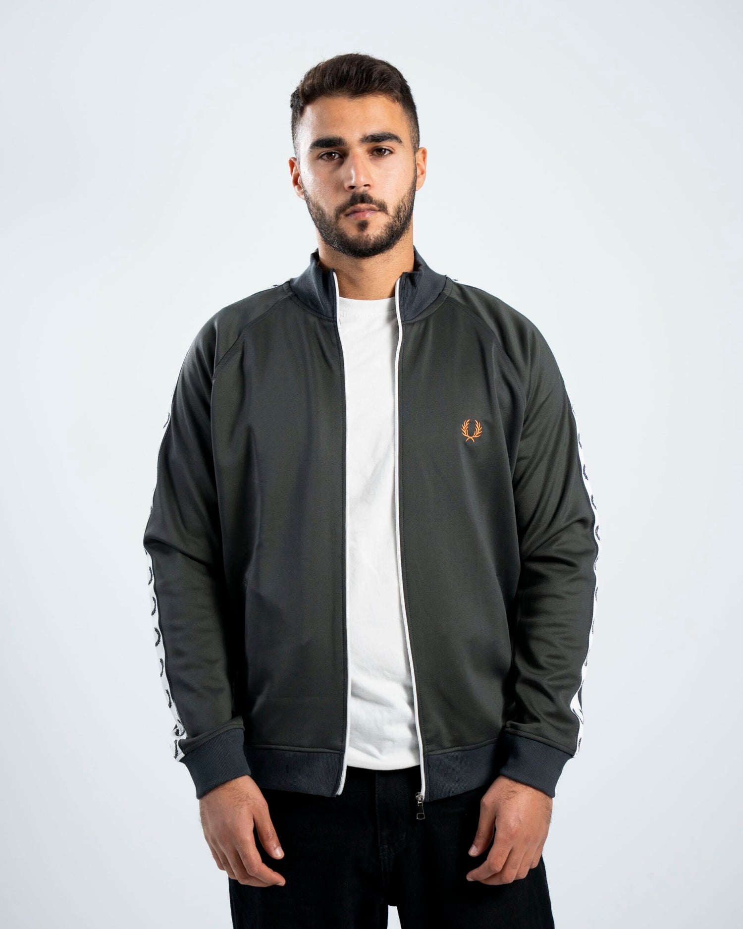 FredPerry Taped Jacket In Dark Grey