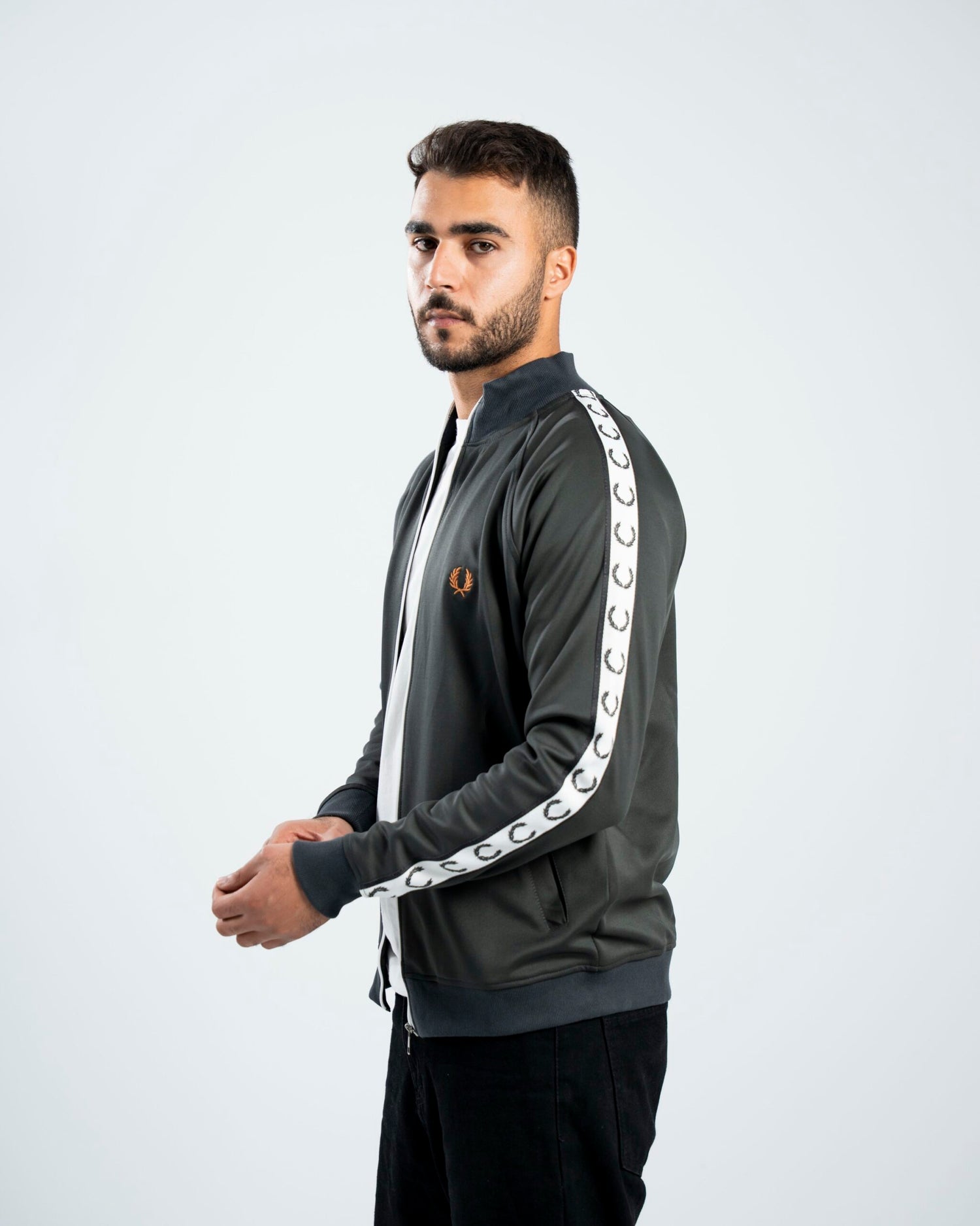 FredPerry Taped Jacket In Dark Grey