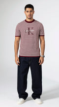 Knitted Calvin Klein T-Shirt in Burgundy