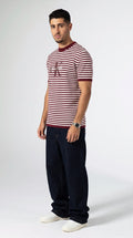 Knitted Calvin Klein T-Shirt in Burgundy