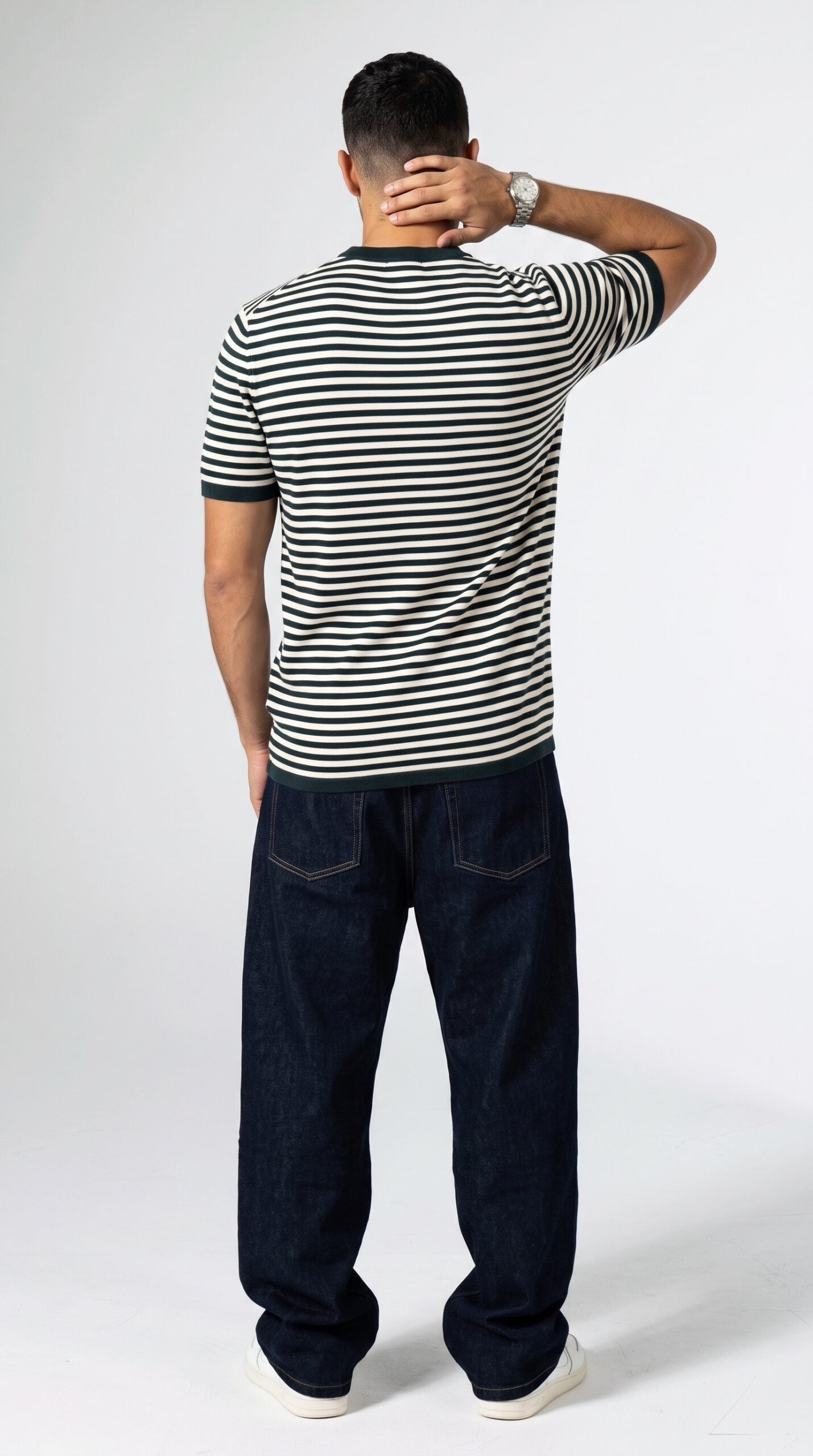 Knitted Calvin Klein T-Shirt in Olive Green