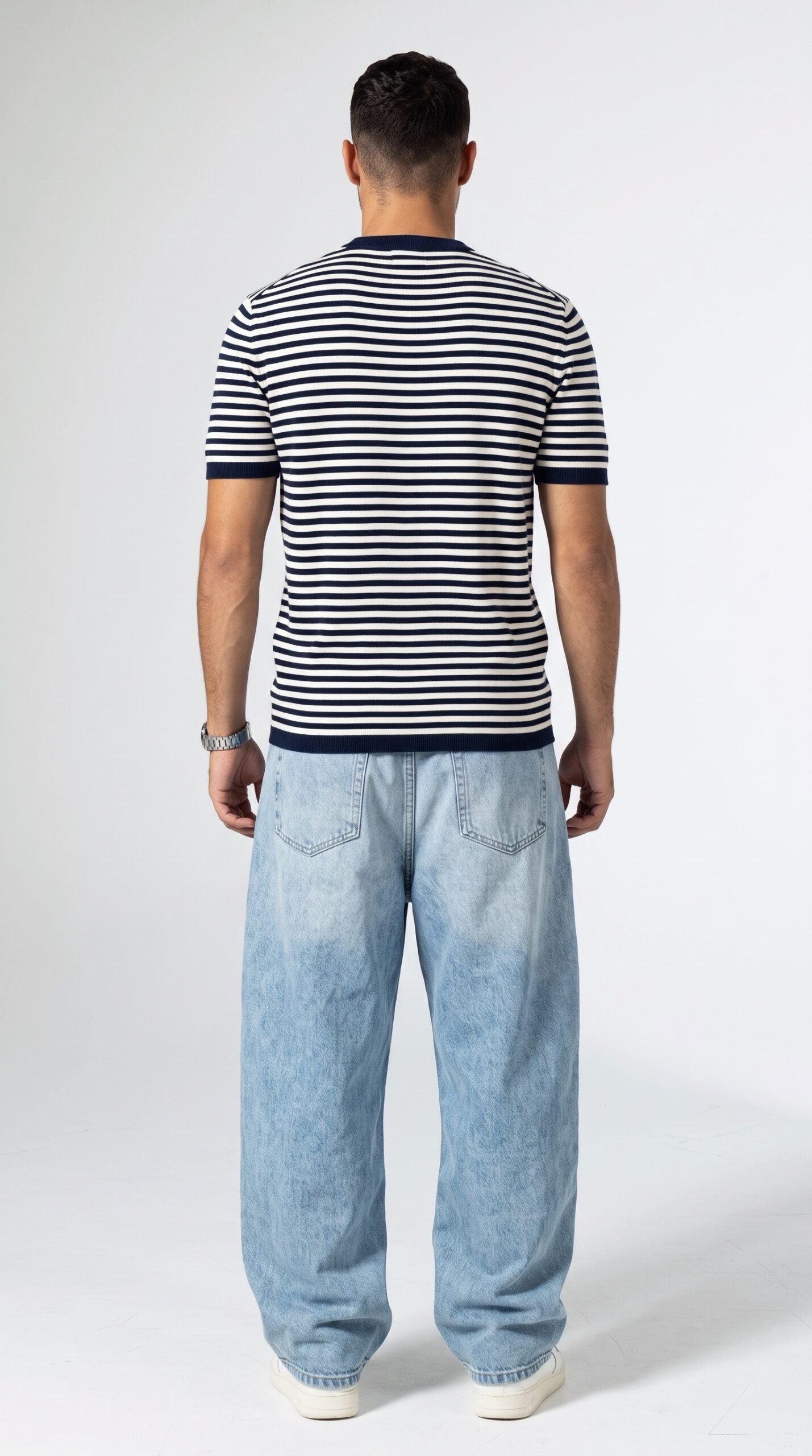 Knitted Calvin Klein T-Shirt in Navy