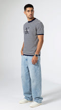 Knitted Calvin Klein T-Shirt in Navy