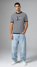 Knitted Calvin Klein T-Shirt in Navy