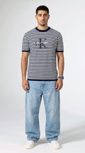 Knitted Calvin Klein T-Shirt in Navy