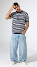 Knitted Calvin Klein T-Shirt in Navy