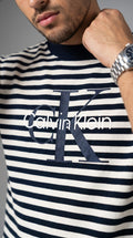 Knitted Calvin Klein T-Shirt in Navy