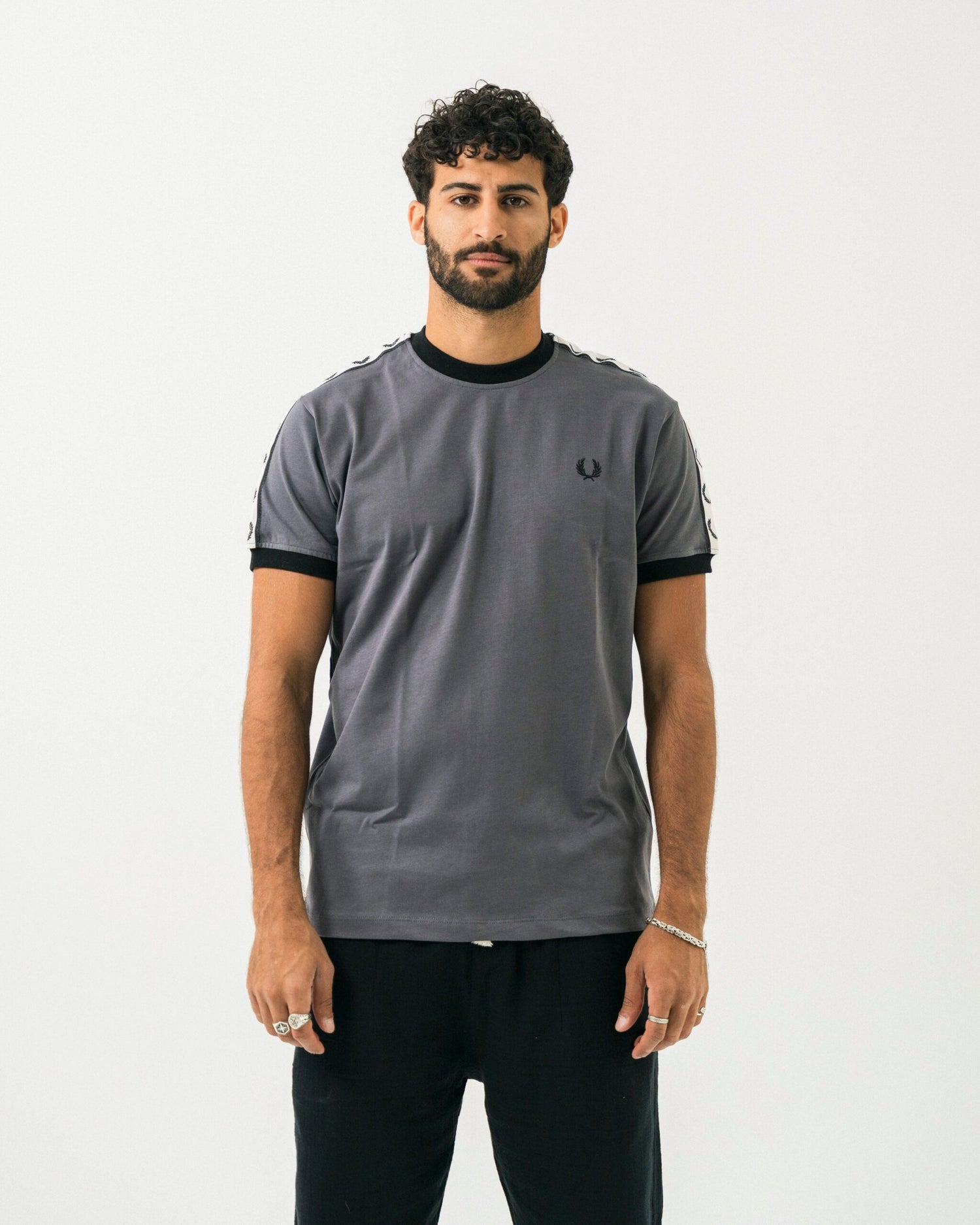 FredPerry Taped T-shirt in Grey