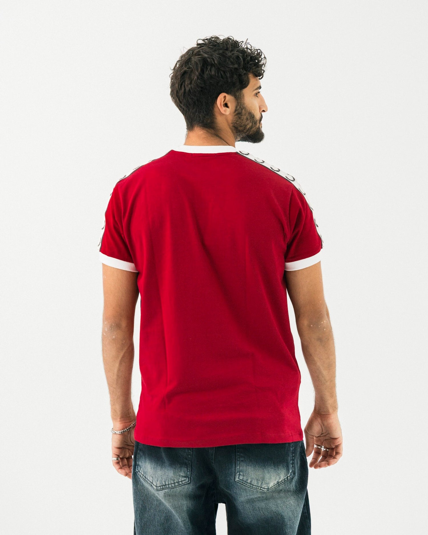 FredPerry Taped T-shirt In Maroon
