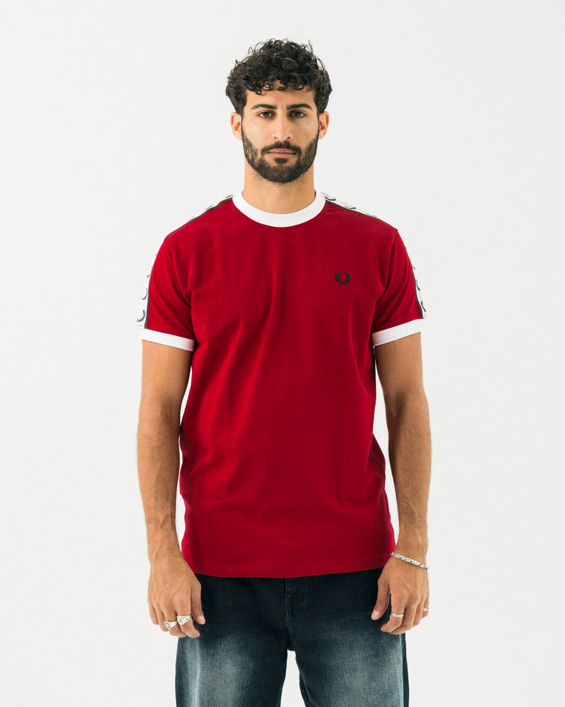 FredPerry Taped T-shirt In Maroon
