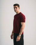 FredPerry Knitted Polo in Maroon Red