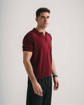 FredPerry Knitted Polo in Maroon Red
