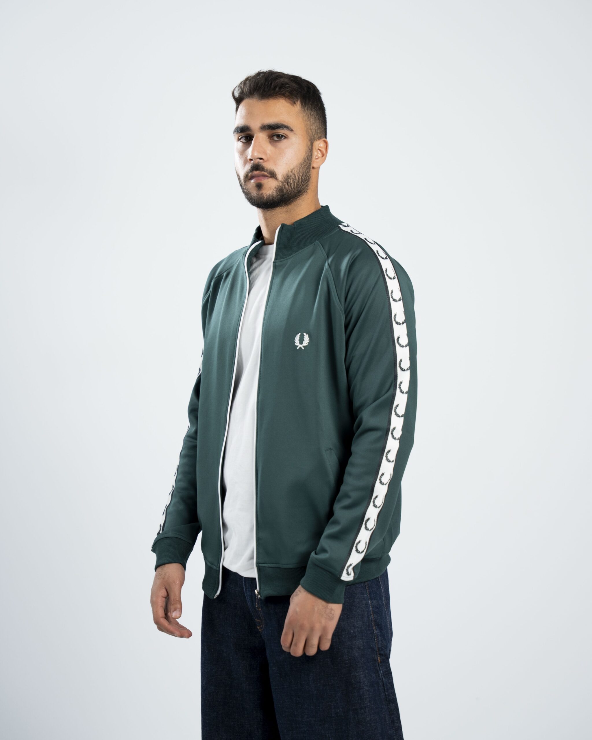 FredPerry Taped Jacket In Green - Image 5