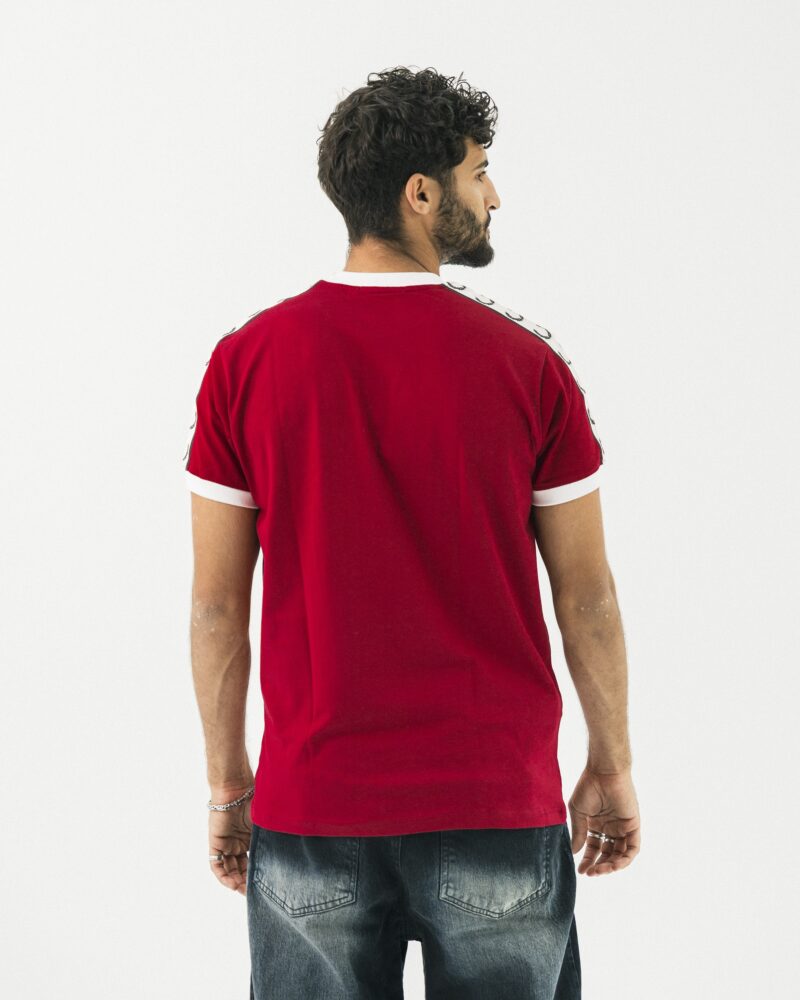 FredPerry Taped T-shirt In Maroon - Image 4