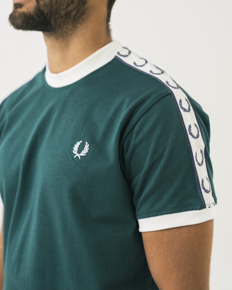 FredPerry Taped T-shirt In Green - Image 2