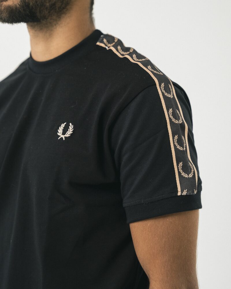 FredPerry Taped T-shirt In Gold - Image 2