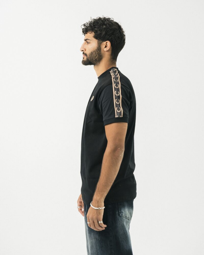 FredPerry Taped T-shirt In Gold - Image 3