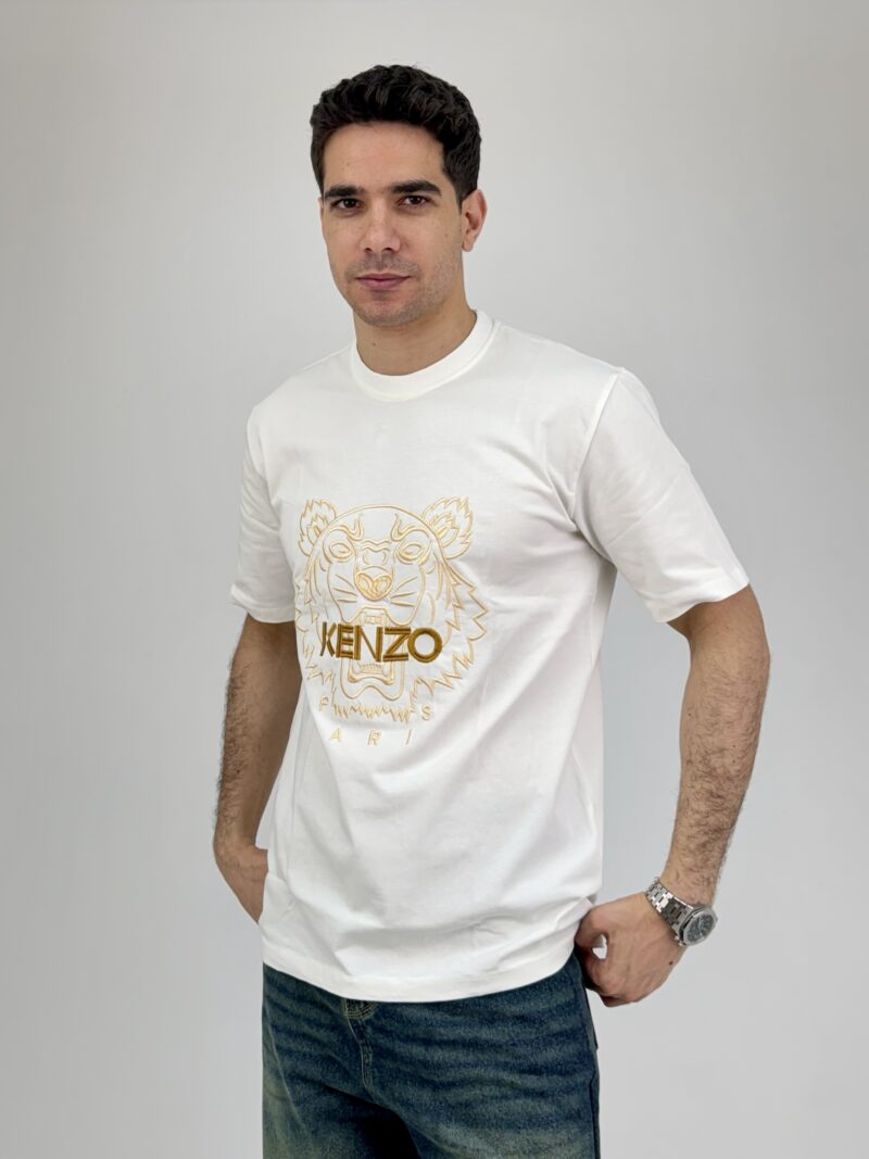 KENZO Stitched T-Shirt in White - Image 3