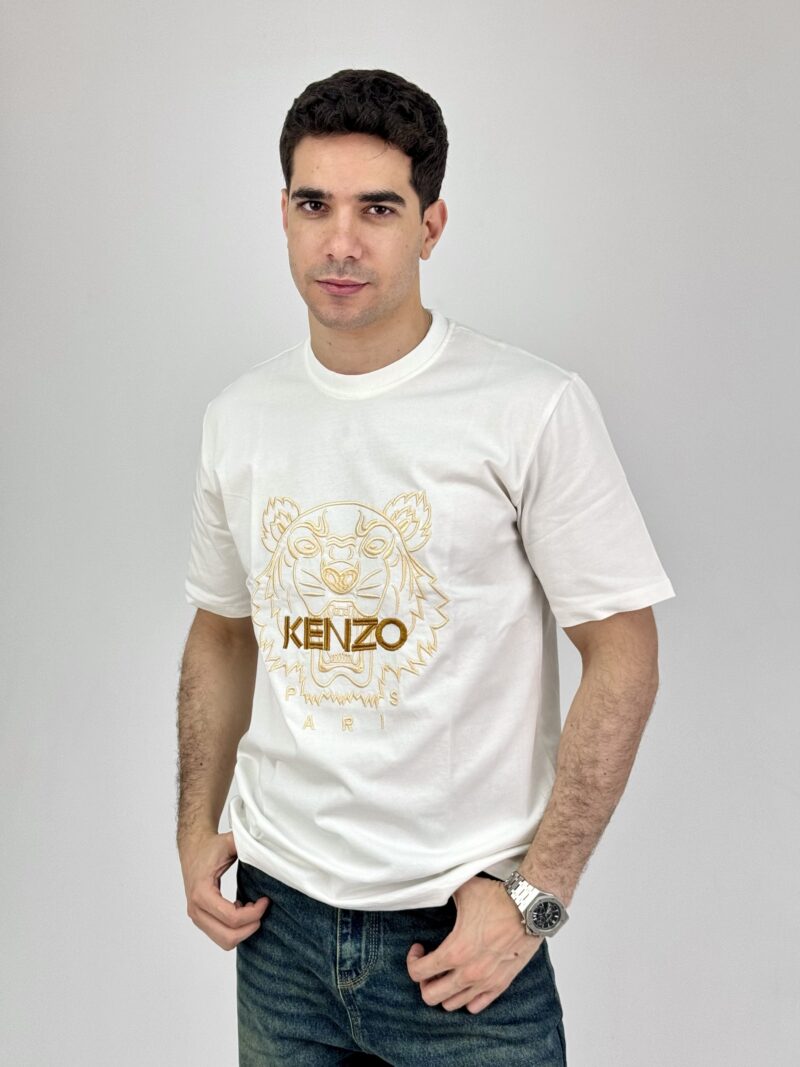 KENZO Stitched T-Shirt in White - Image 2