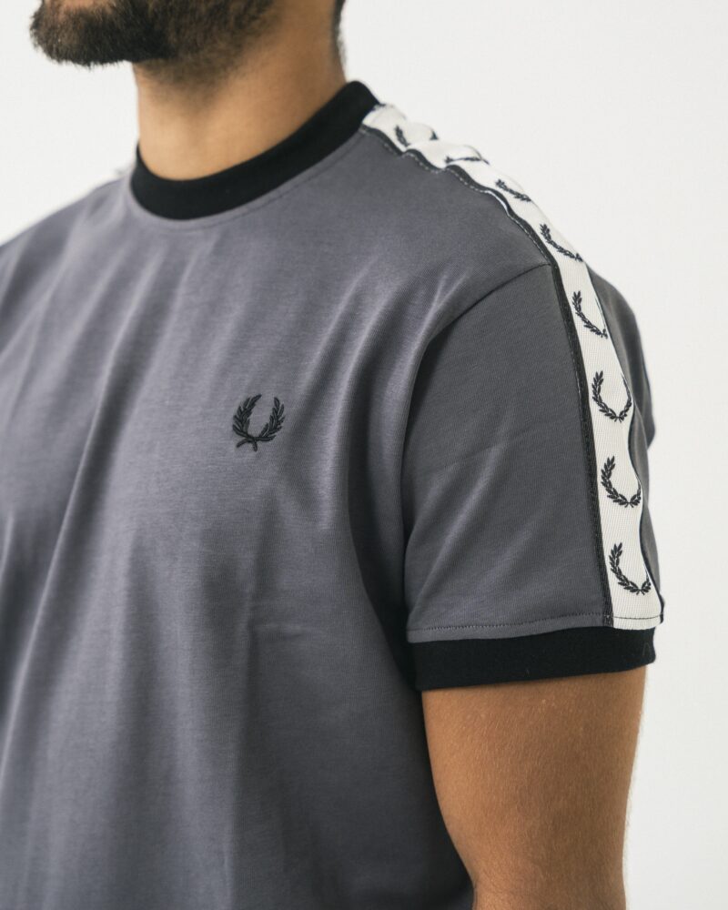 FredPerry Taped T-shirt in Grey - Image 4
