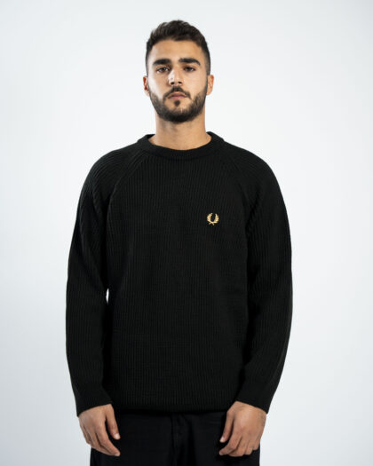 FredPerry Knitted Crewneck in Black