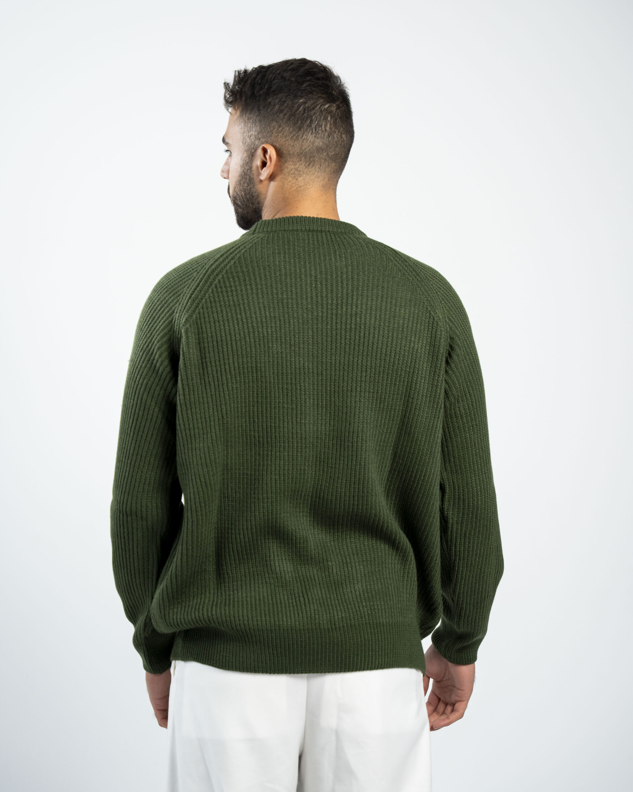 FredPerry Knitted Crewneck in Green - Image 3