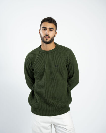 FredPerry Knitted Crewneck in Green